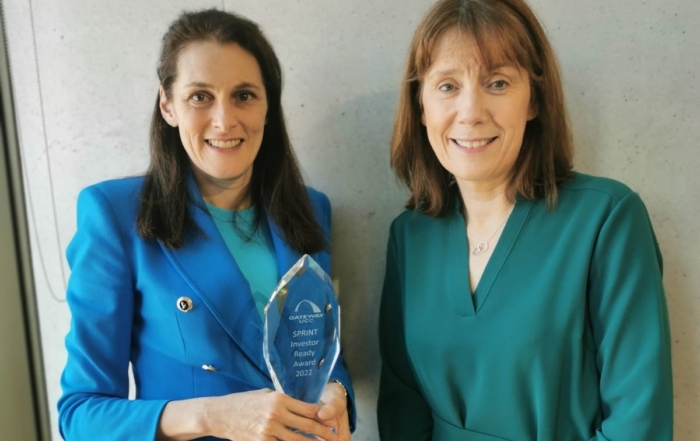 Professor Deirdre Murray and Professor Geraldine Boylan receiving a GatewayUCC Sprint Award