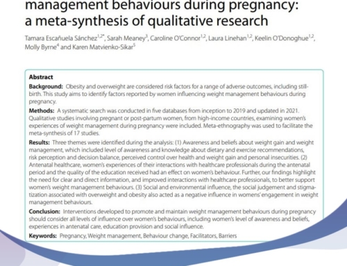 New paper published by INFANT and Pregnancy Loss Research Group