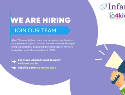 We Are Hiring! Research Support Officer (in4kids Network Manager) INFANT Research Centre
